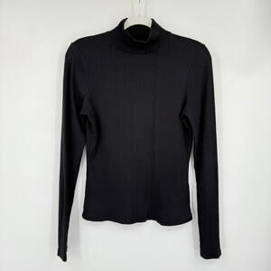 Women's Maeve - Anthro Black Ribbed Turtleneck Small
